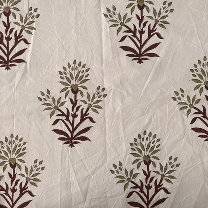 Aavira Cotton 110" Block-Printed Buta Upholstery Fabric