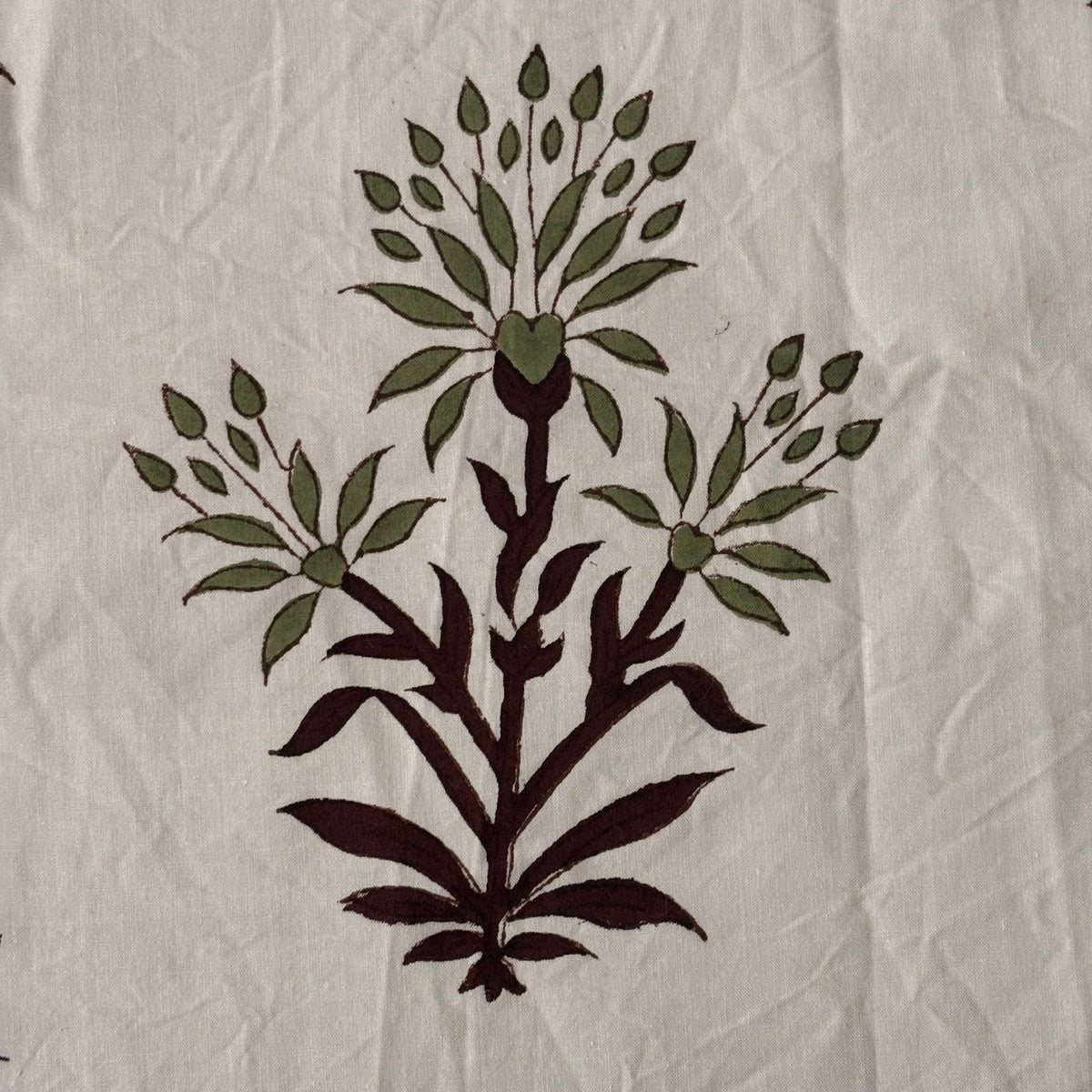 Aavira Cotton 110" Block-Printed Buta Upholstery Fabric
