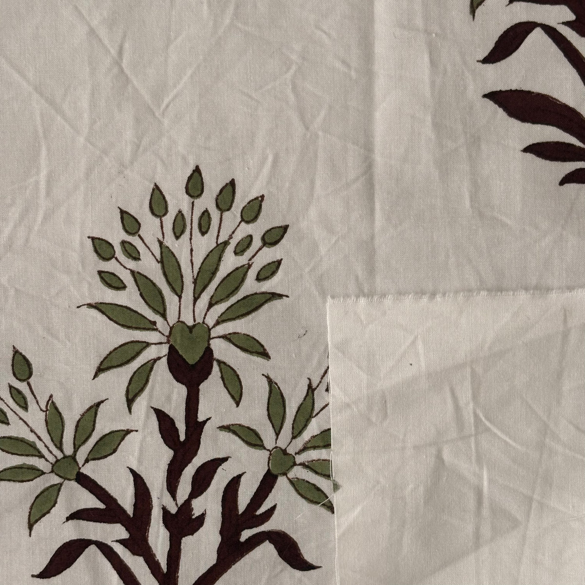 Aavira Cotton 110" Block-Printed Buta Upholstery Fabric