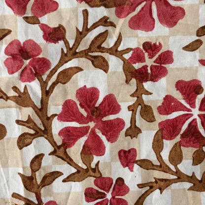 Zivara Cotton 110" Block-Printed Abstract Jaal Upholstery Fabric