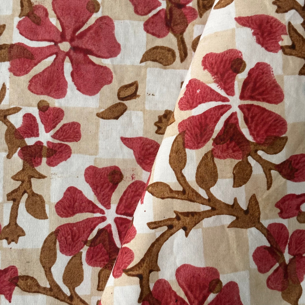 Zivara Cotton 110" Block-Printed Abstract Jaal Upholstery Fabric