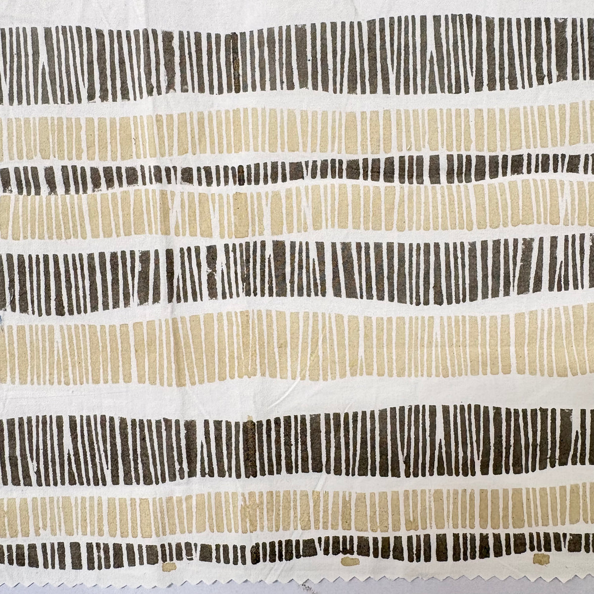Mrinal Cotton 110" Block-Printed Stripe Upholstery Fabric