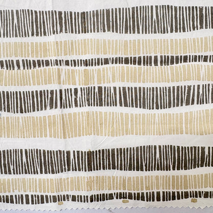 Mrinal Cotton 110" Block-Printed Stripe Upholstery Fabric