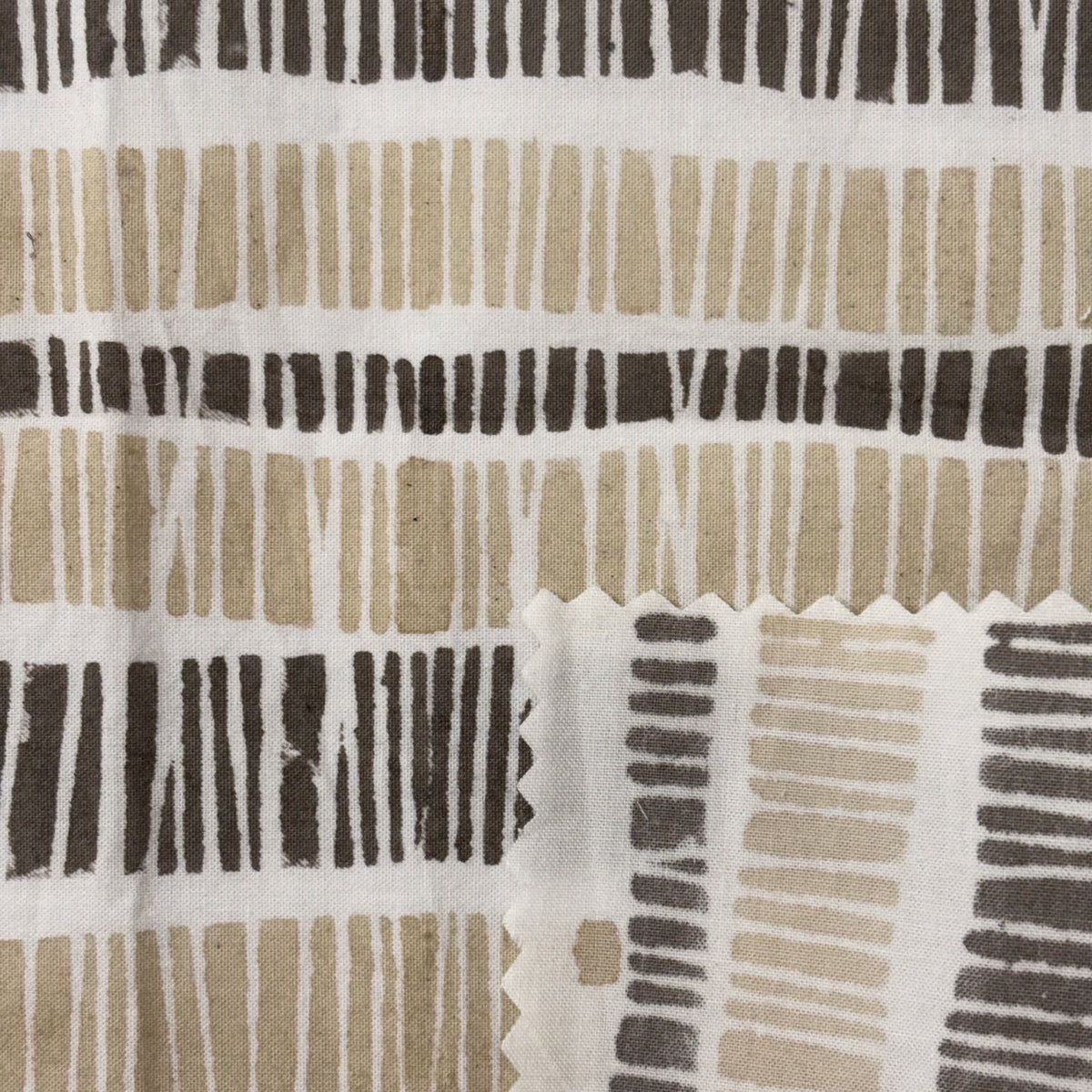 Mrinal Cotton 110" Block-Printed Stripe Upholstery Fabric