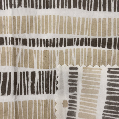 Mrinal Cotton 110" Block-Printed Stripe Upholstery Fabric