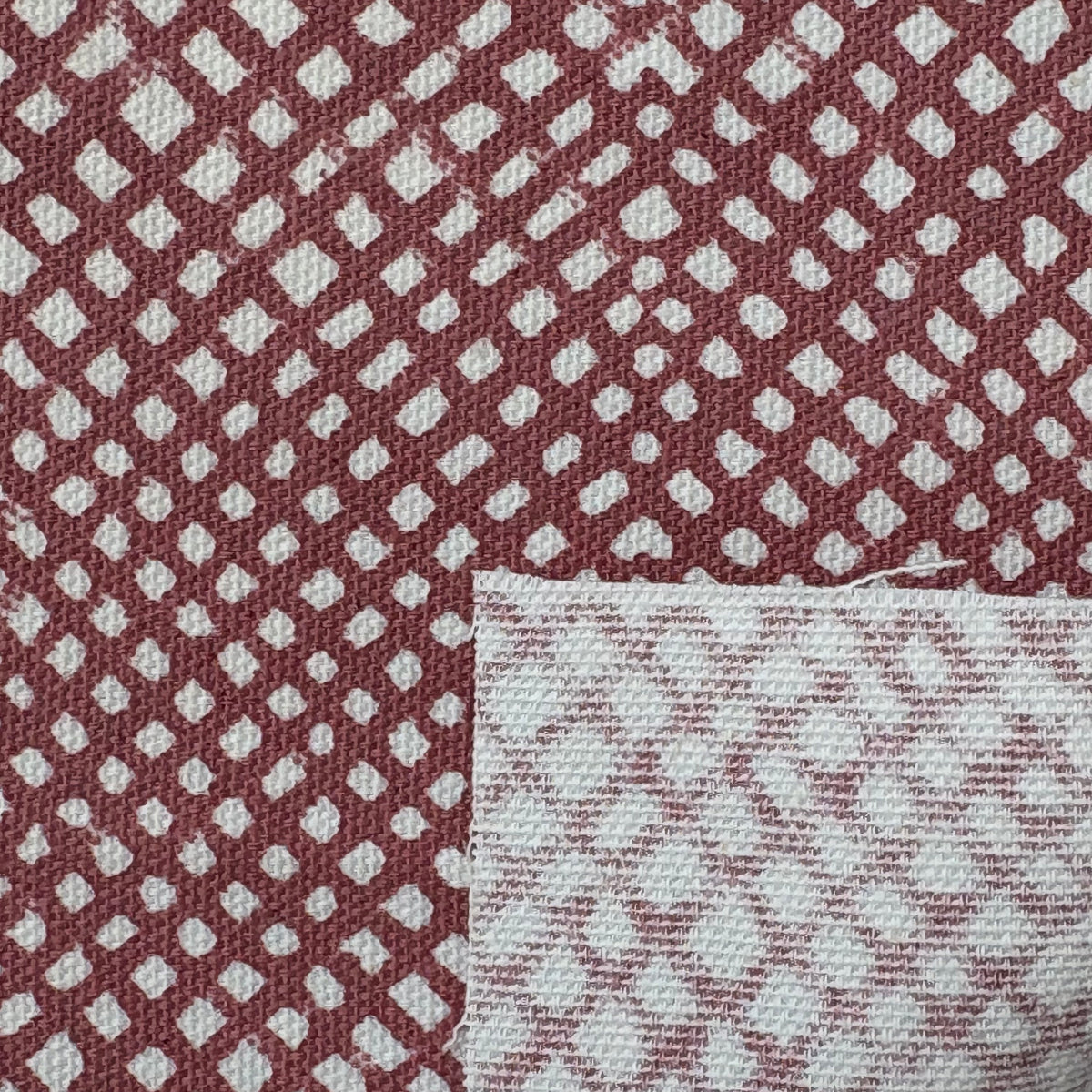 Kabeer Cotton Canvas 48" Block-Printed Checks Upholstery Fabric