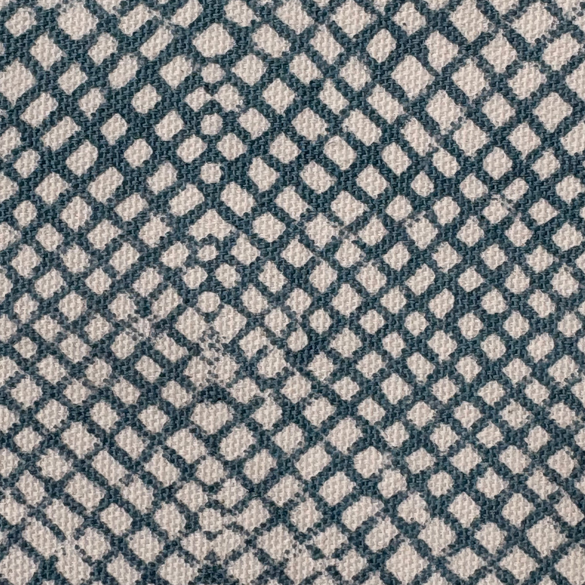 Vedant Cotton Canvas 48" Block-Printed Checks Upholstery Fabric