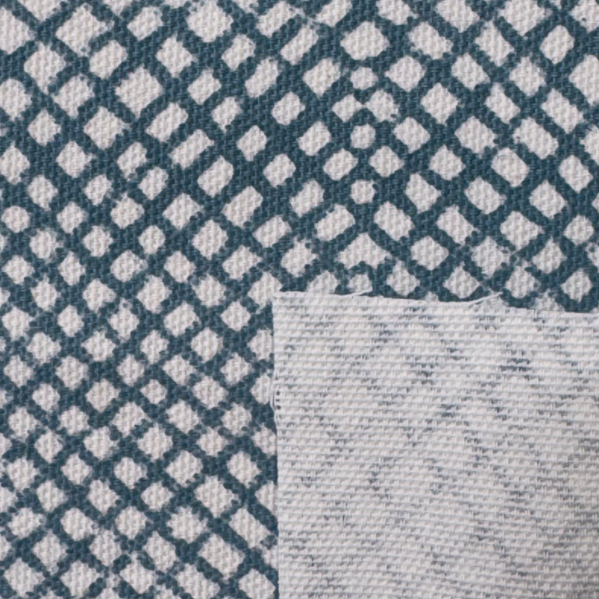 Vedant Cotton Canvas 48" Block-Printed Checks Upholstery Fabric