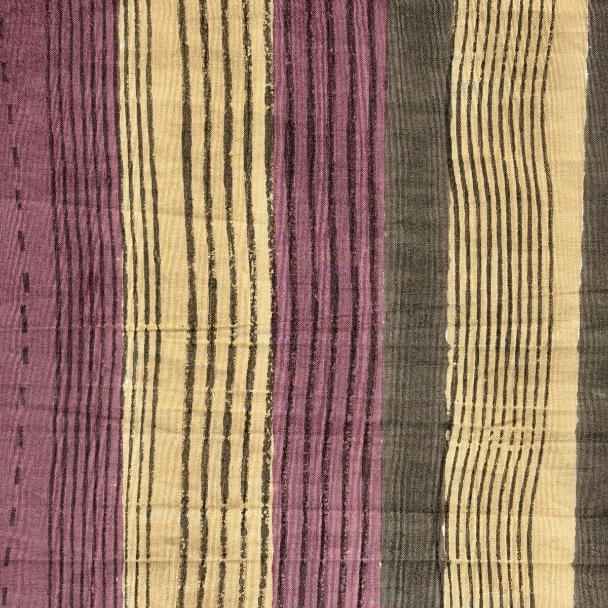 Briar Cotton 110" Block-Printed Stripe Upholstery Fabric