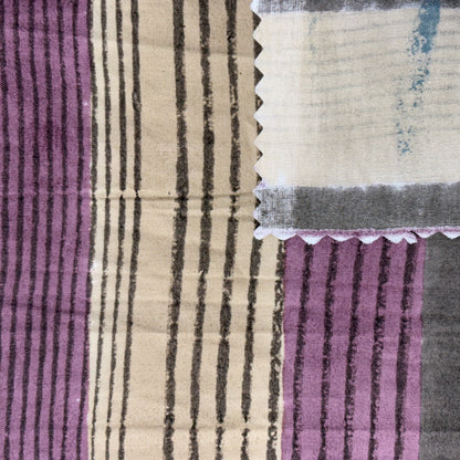 Briar Cotton 110" Block-Printed Stripe Upholstery Fabric