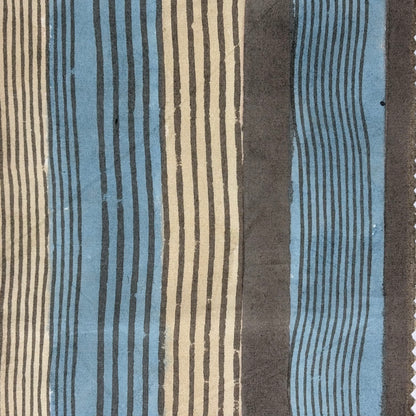 Pearl Cotton 110" Block-Printed Stripe Upholstery Fabric
