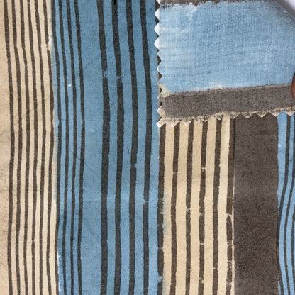 Pearl Cotton 110" Block-Printed Stripe Upholstery Fabric