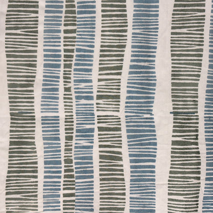 Cora Cotton 110" Block-Printed Stripe Upholstery Fabric