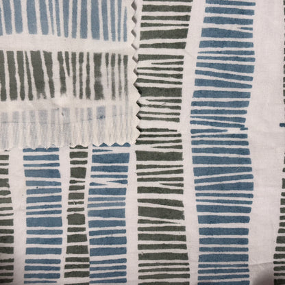 Cora Cotton 110" Block-Printed Stripe Upholstery Fabric
