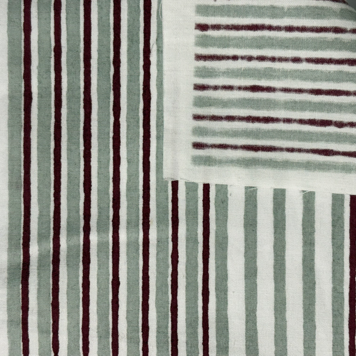 Elsie Cotton 110" Block-Printed Stripe Upholstery Fabric