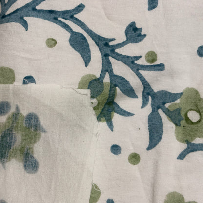 Vera Cotton 110" Block-Printed Floral Jaal Upholstery Fabric