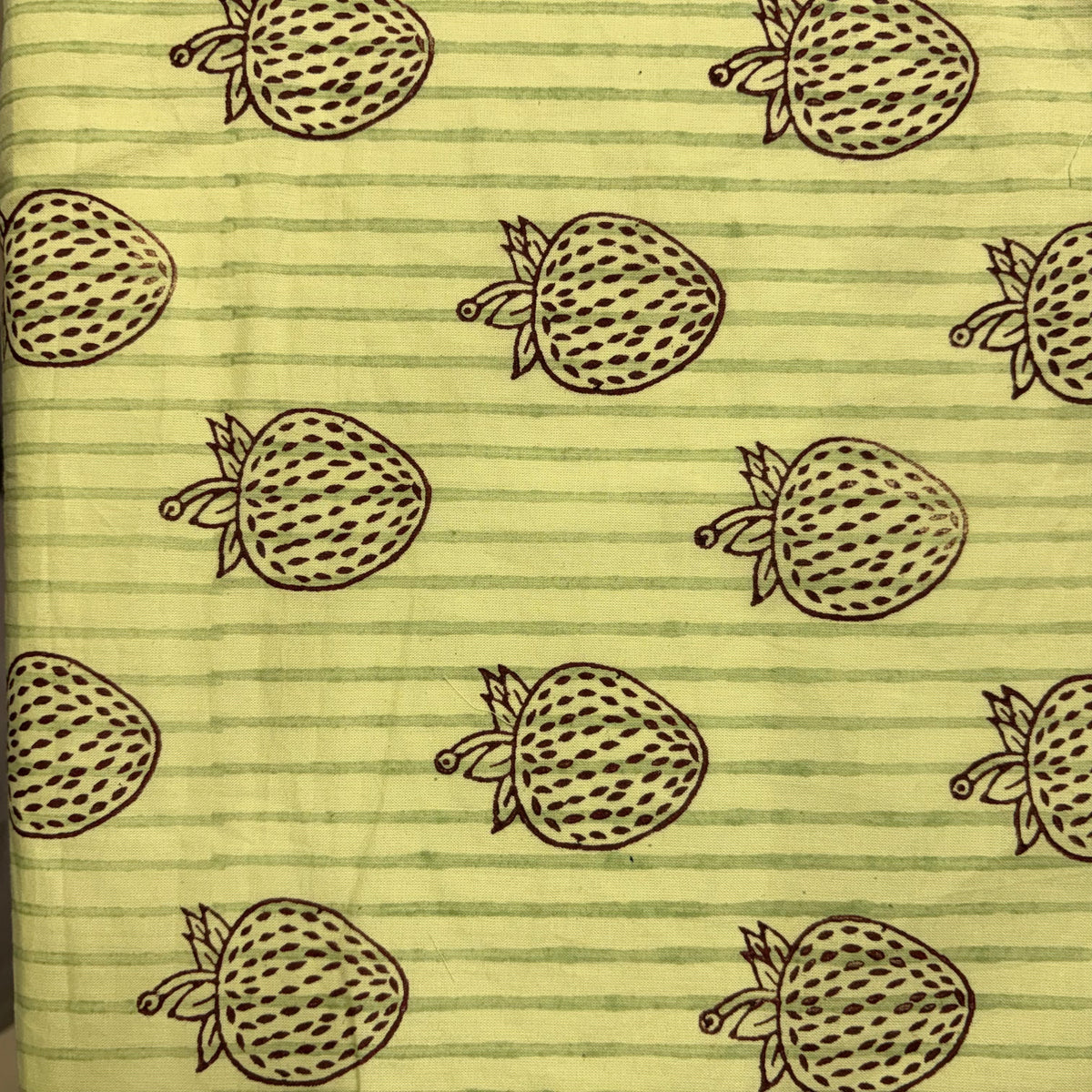 Esme Cotton 110" Block-Printed Stripe Upholstery Fabric