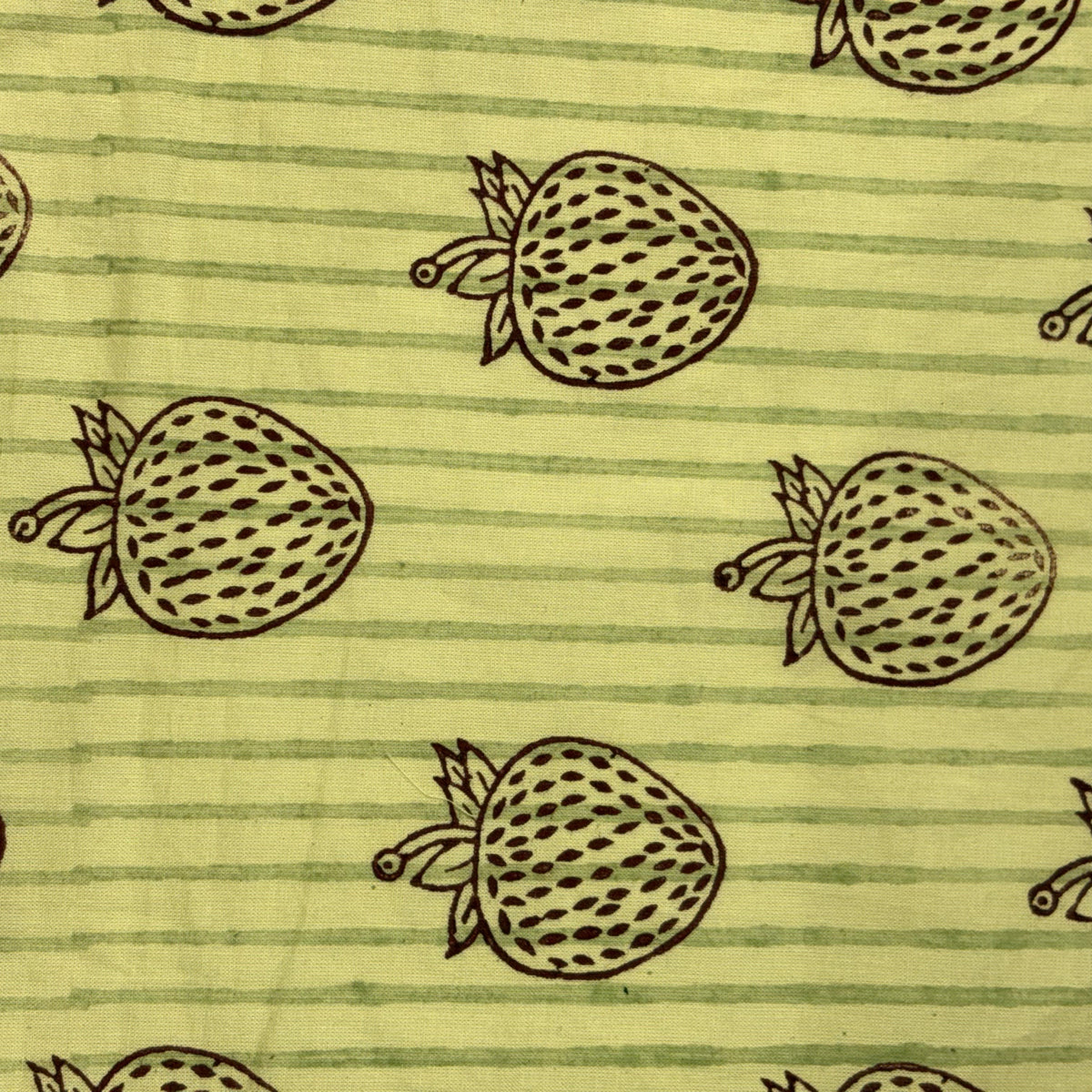 Esme Cotton 110" Block-Printed Stripe Upholstery Fabric