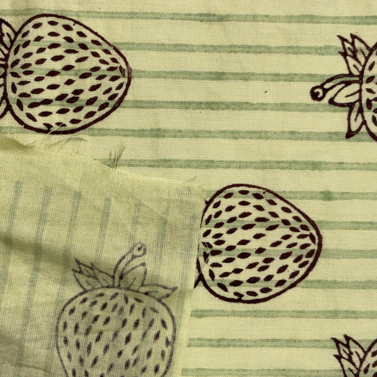 Esme Cotton 110" Block-Printed Stripe Upholstery Fabric