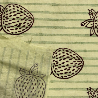 Esme Cotton 110" Block-Printed Stripe Upholstery Fabric