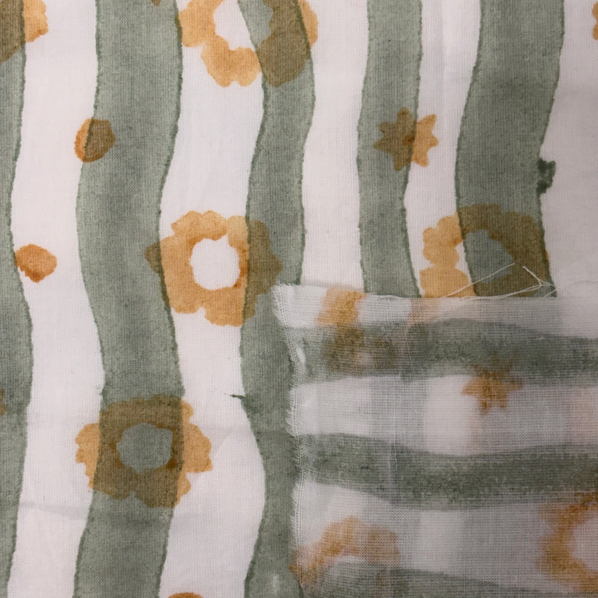 Ada Cotton 110" Block-Printed Stripe Upholstery Fabric