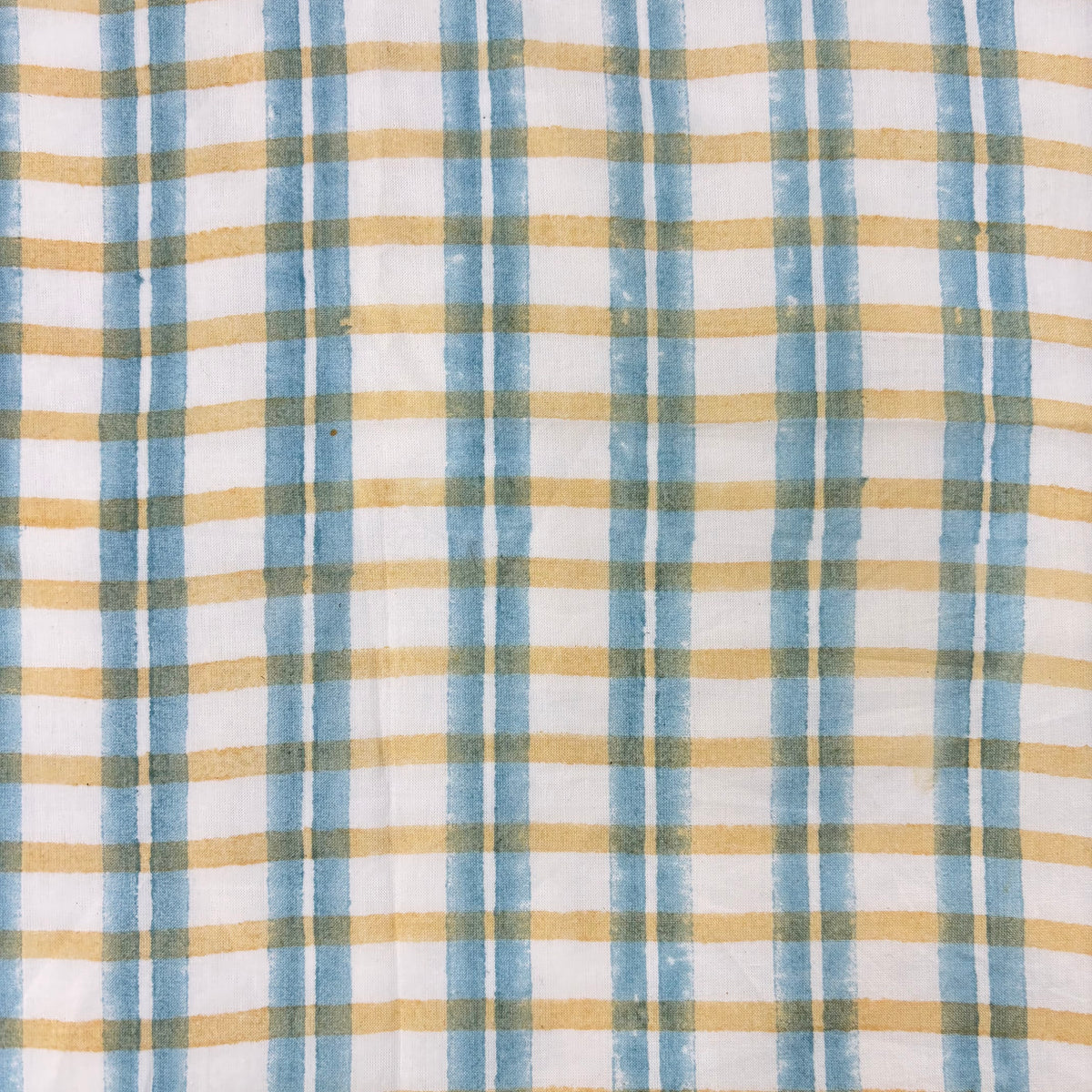 Blair Cotton 110" Block-Printed Checks Upholstery Fabric