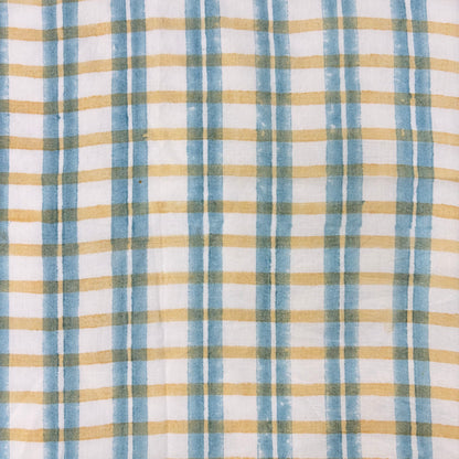 Blair Cotton 110" Block-Printed Checks Upholstery Fabric
