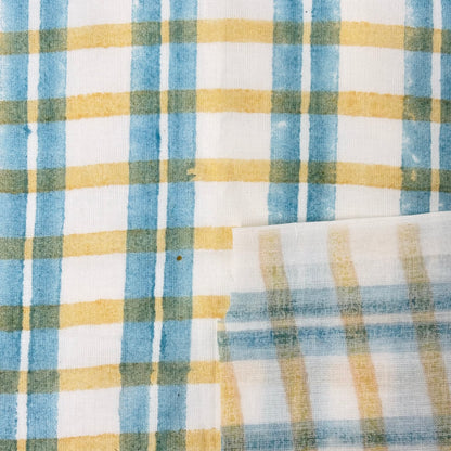 Blair Cotton 110" Block-Printed Checks Upholstery Fabric