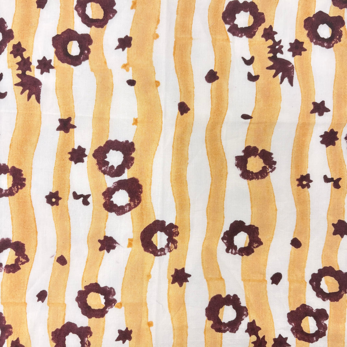 Etta Cotton 110" Block-Printed Stripe Upholstery Fabric