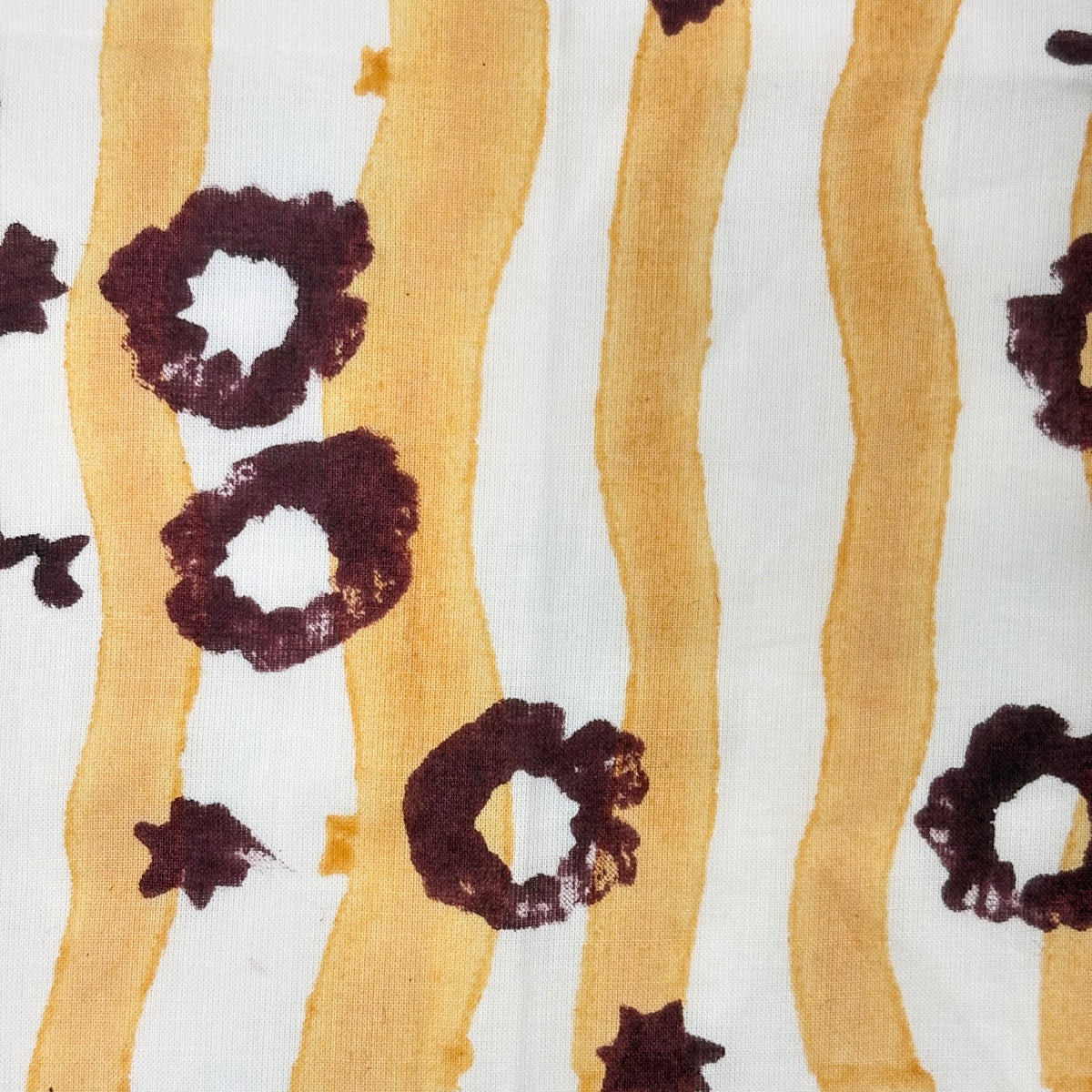 Etta Cotton 110" Block-Printed Stripe Upholstery Fabric