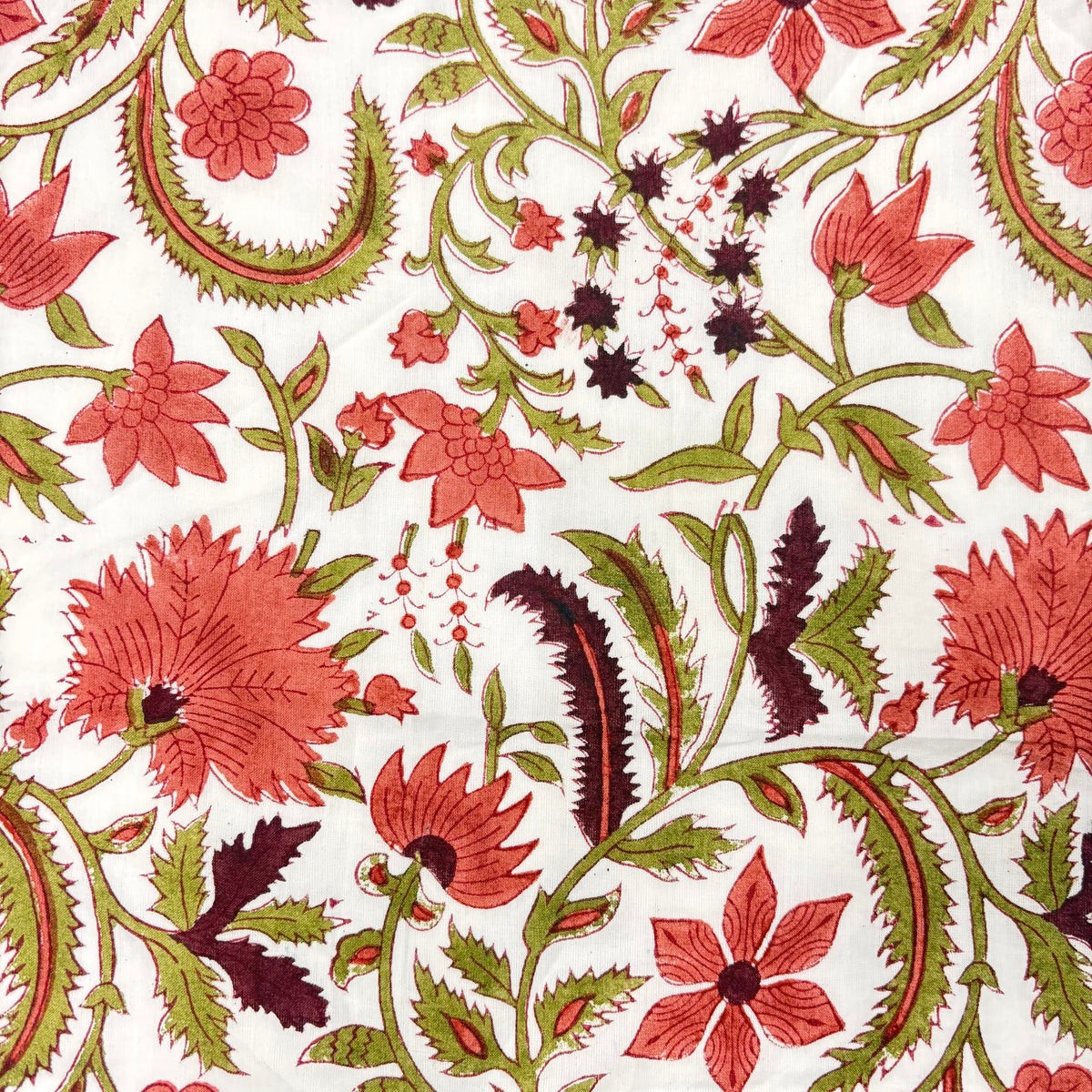 Sienna Cotton 110" Block-Printed Jaal Upholstery Fabric