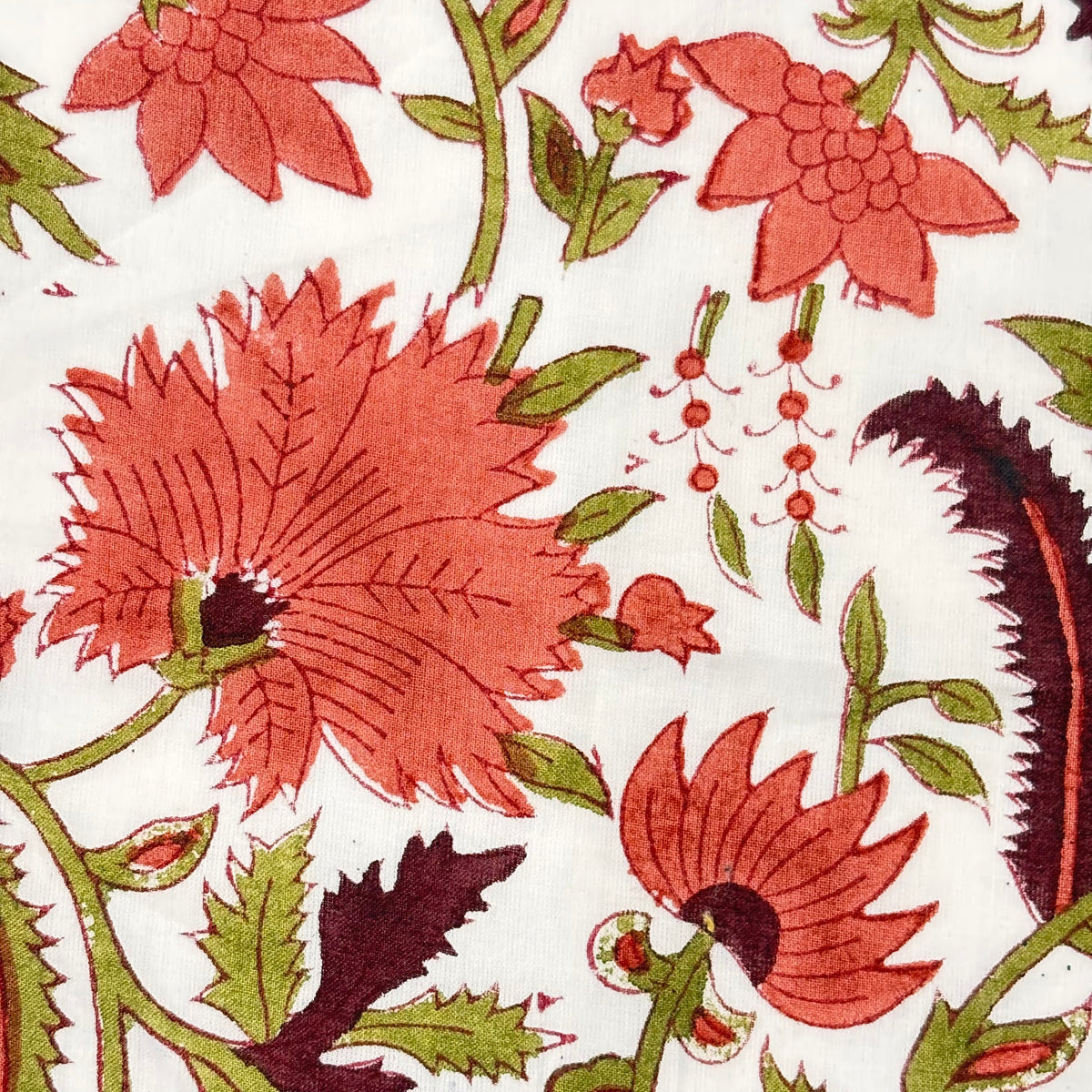 Sienna Cotton 110" Block-Printed Jaal Upholstery Fabric