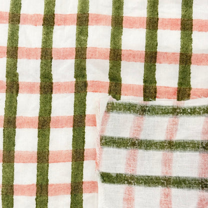 Lottie Cotton 110" Block-Printed Checks Upholstery Fabric