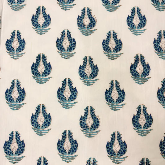 Elise Cotton 110" Block-Printed Buti Upholstery Fabric