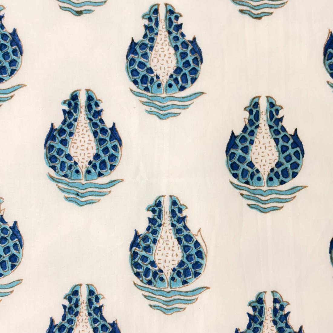 Elise Cotton 110" Block-Printed Buti Upholstery Fabric