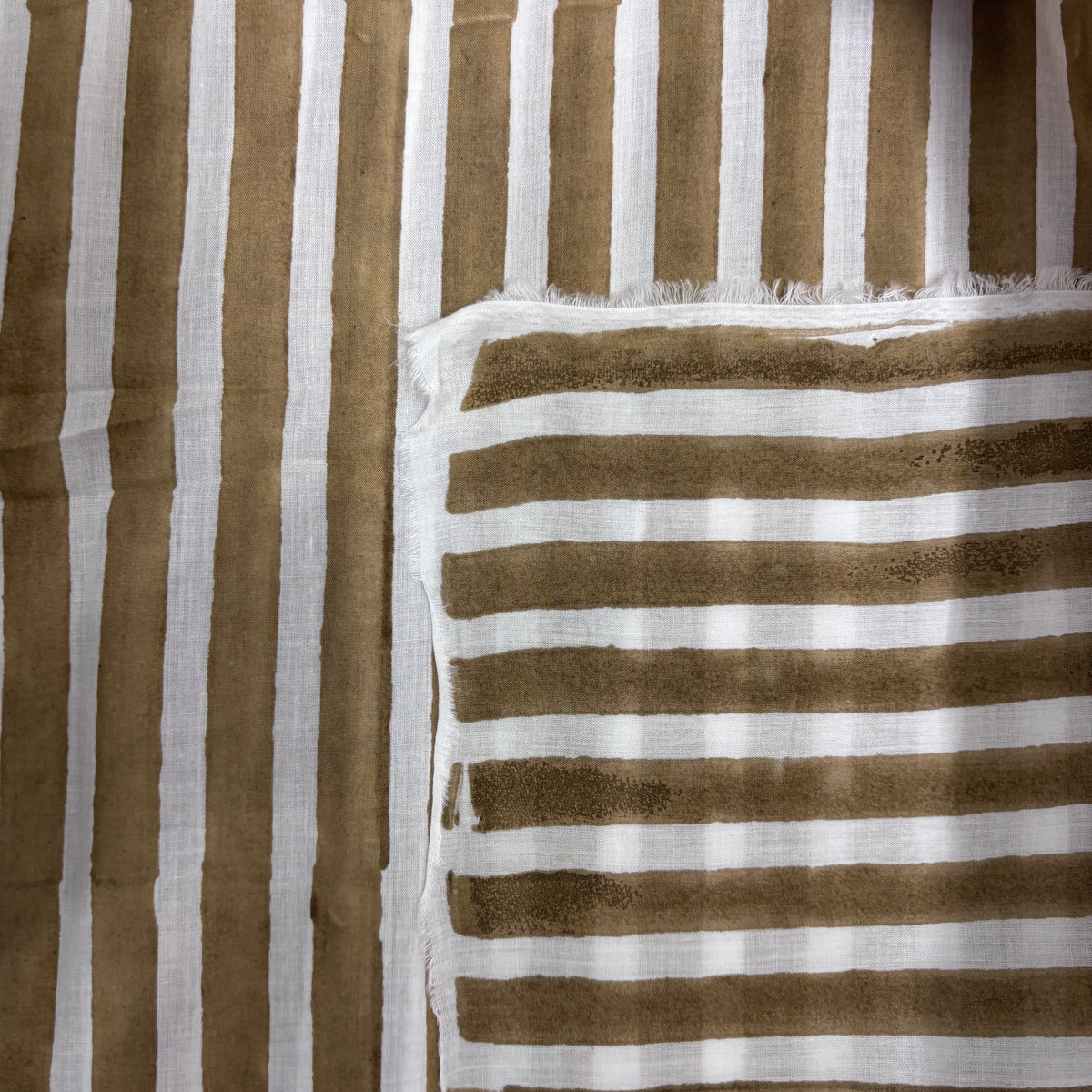 Anvita Cotton 110" Block-Printed Stripe Upholstery Fabric
