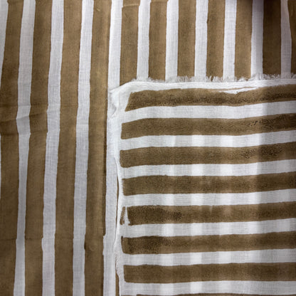 Anvita Cotton 110" Block-Printed Stripe Upholstery Fabric