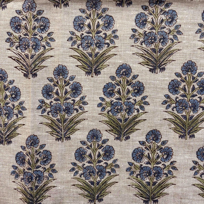Dhaai Linen 58" Block-Printed Buta Upholstery Fabric