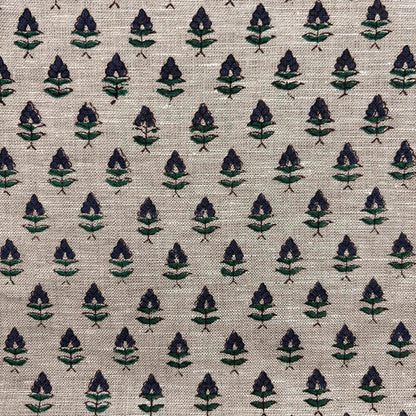 Rehma Block Printed Linen Fabric | Upholstery & Home Décor Fabric