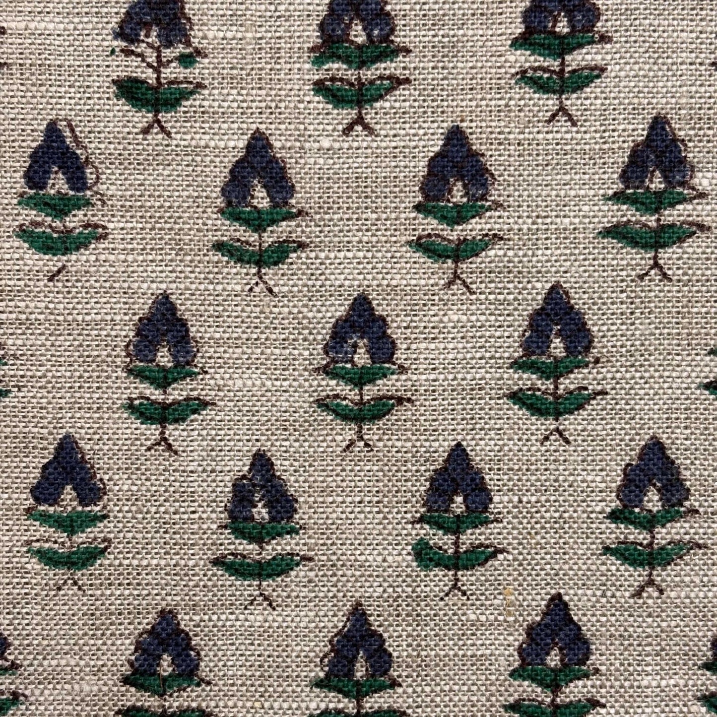 Rehma Block Printed Linen Fabric | Upholstery & Home Décor Fabric