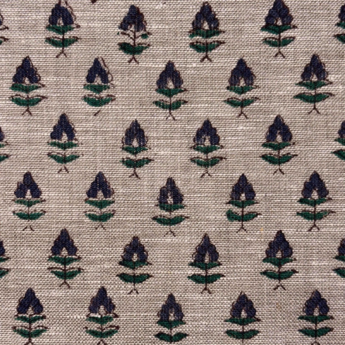 Rehma Block Printed Linen Fabric | Upholstery & Home Décor Fabric