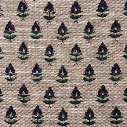 Rehma Block Printed Linen Fabric | Upholstery & Home Décor Fabric