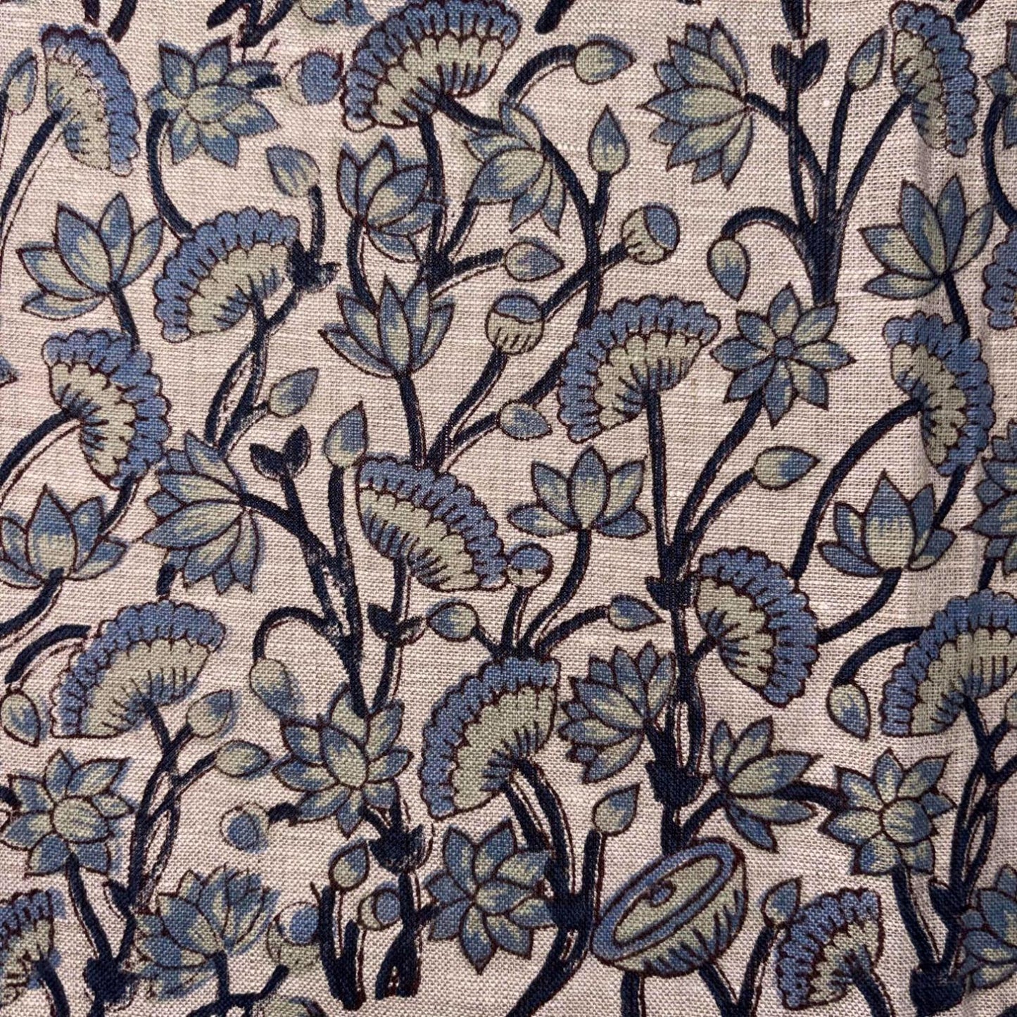 Mannu Block Printed Linen Fabric