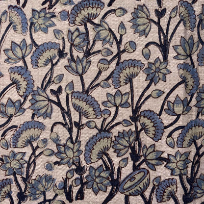 Mannu Block Printed Linen Fabric