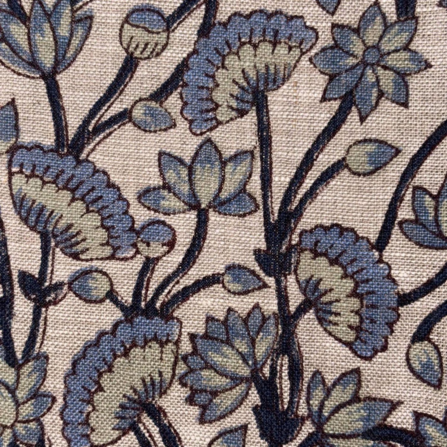 Mannu Block Printed Linen Fabric