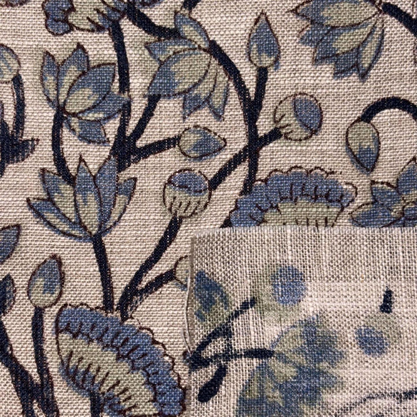 Mannu Block Printed Linen Fabric