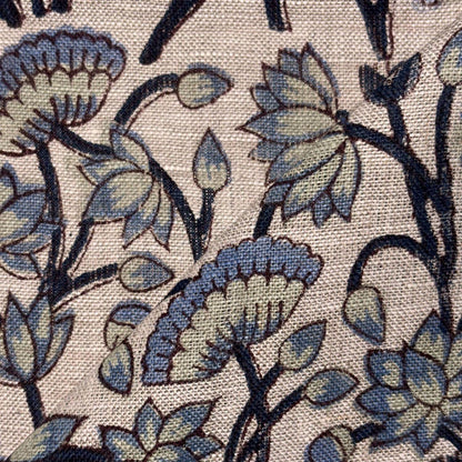 Mannu Block Printed Linen Fabric