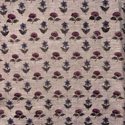 Maara Block Printed Linen Fabric | Upholstery & Home Décor Fabric