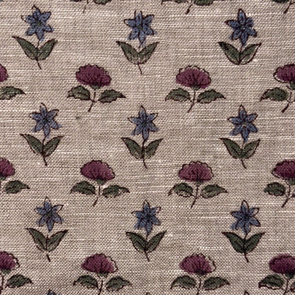 Maara Block Printed Linen Fabric | Upholstery & Home Décor Fabric