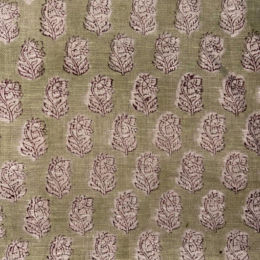 Mitth Linen 58" Block-Printed Buti Upholstery Fabric